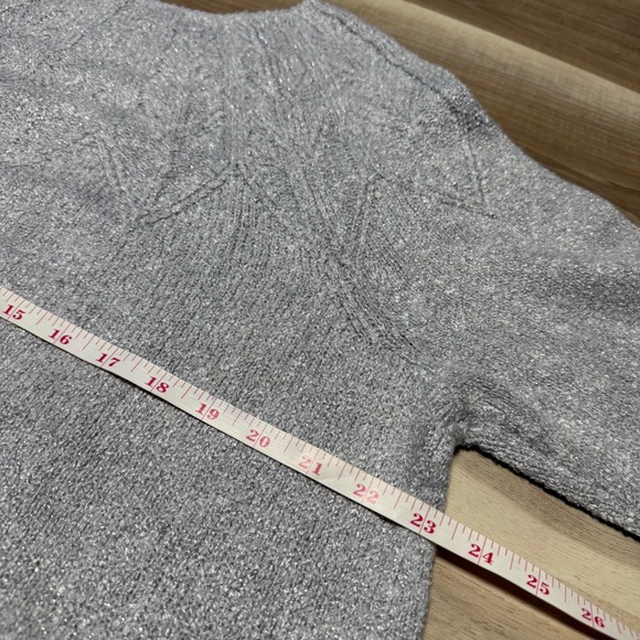 J.Jill Metallic Knit Sweater Womens XL Tall Silver Shimmer Sunburst SSW330293 - Picture 11 of 12